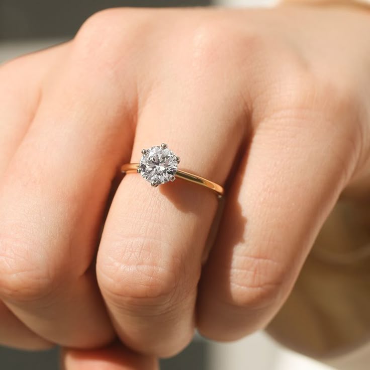 1 CT - Anillo Solitario Corte Redondo