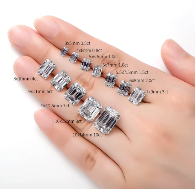 1 CT - Anillo Solitario Corte Esmeralda